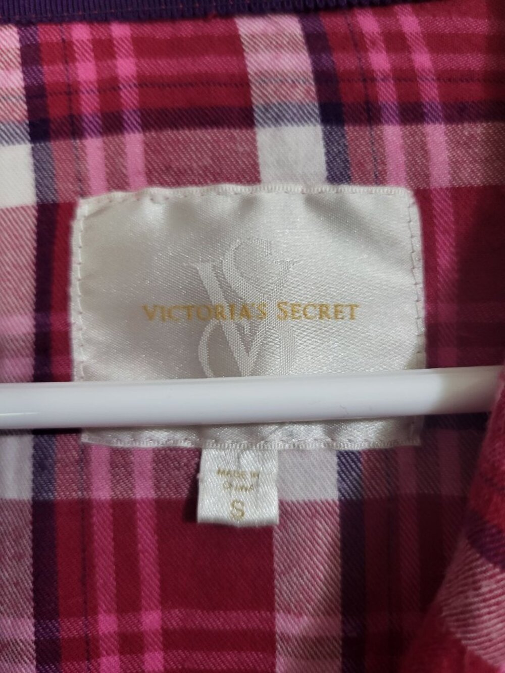 Victoria's Secret Womens S Two Piece Plaid Pajama Set Pink Purple y2k Lounge - Picture 5 of 11